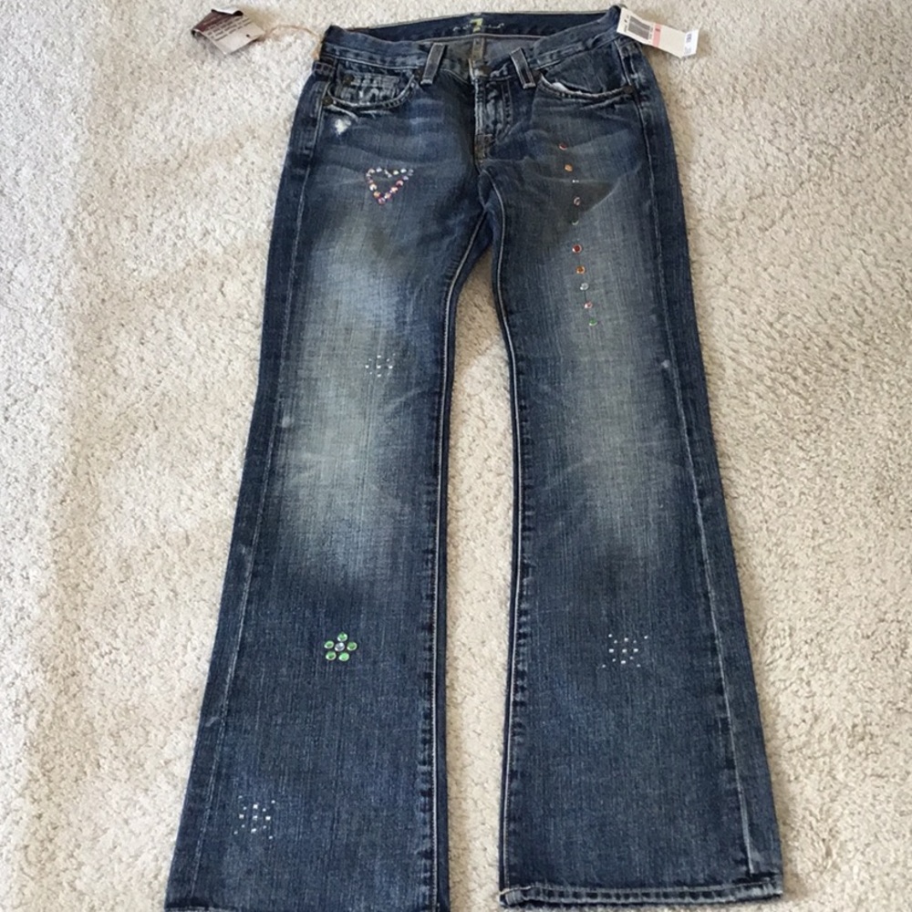 Seven 7 for All Mankind Bling / Stud Bootcut Jean Pants 10, NWT